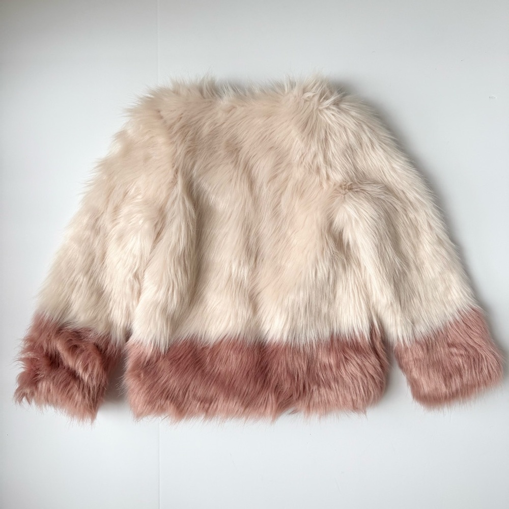 Peek Kids Pink Colorblock Faux Fur Coat Girls Size 2–3 - Picture 5 of 5